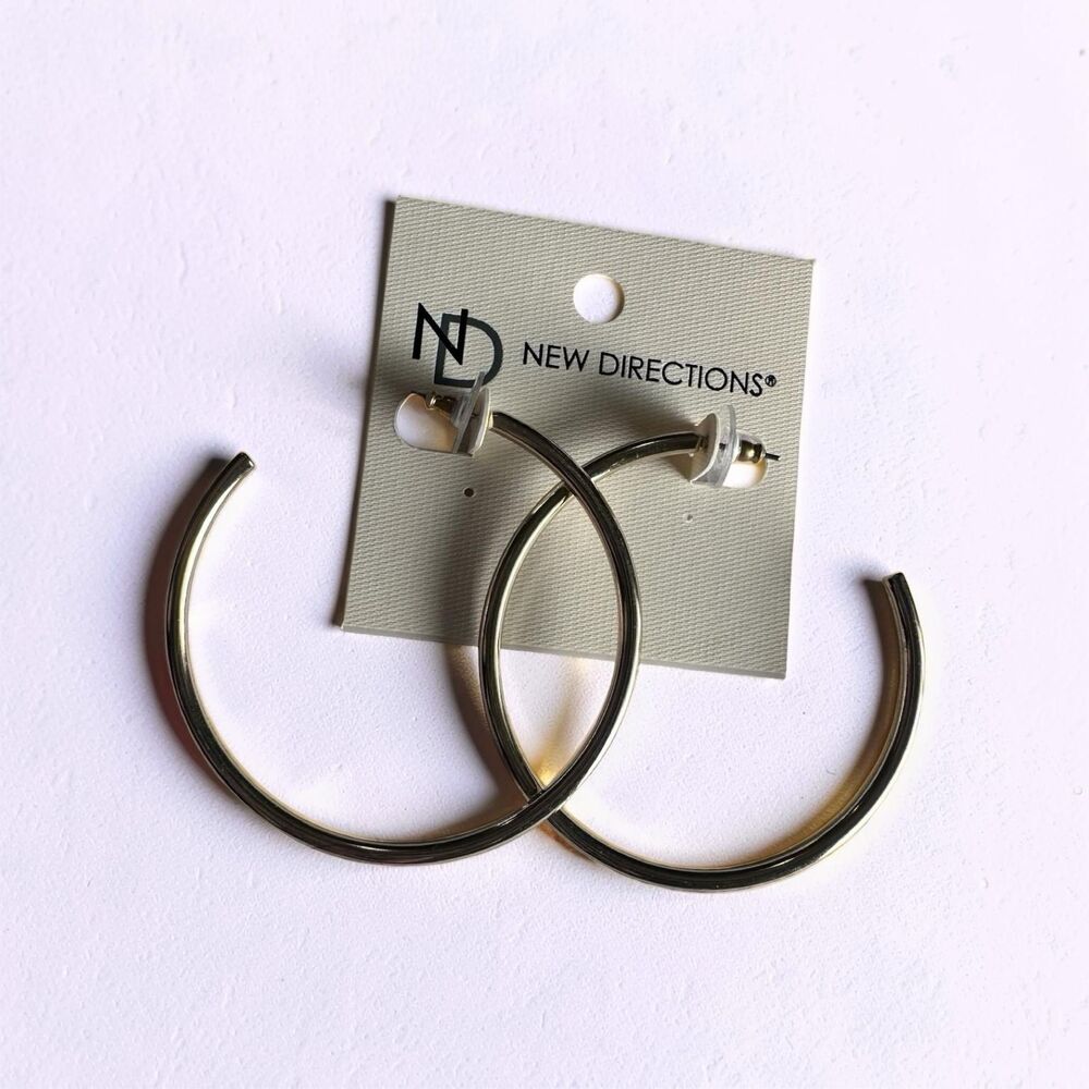 New Directions Silver Large Hoop Earrings